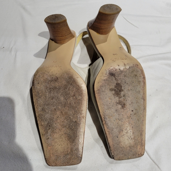 Beige square toe slings.  SIZE 4 - Picture 8 of 8